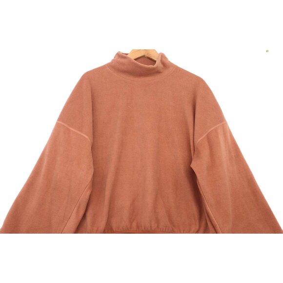 Beyond Yoga XL Womens Rust Fleece Turtleneck Pullover Oversized Sleeves USA Made - Picture 5 of 9
